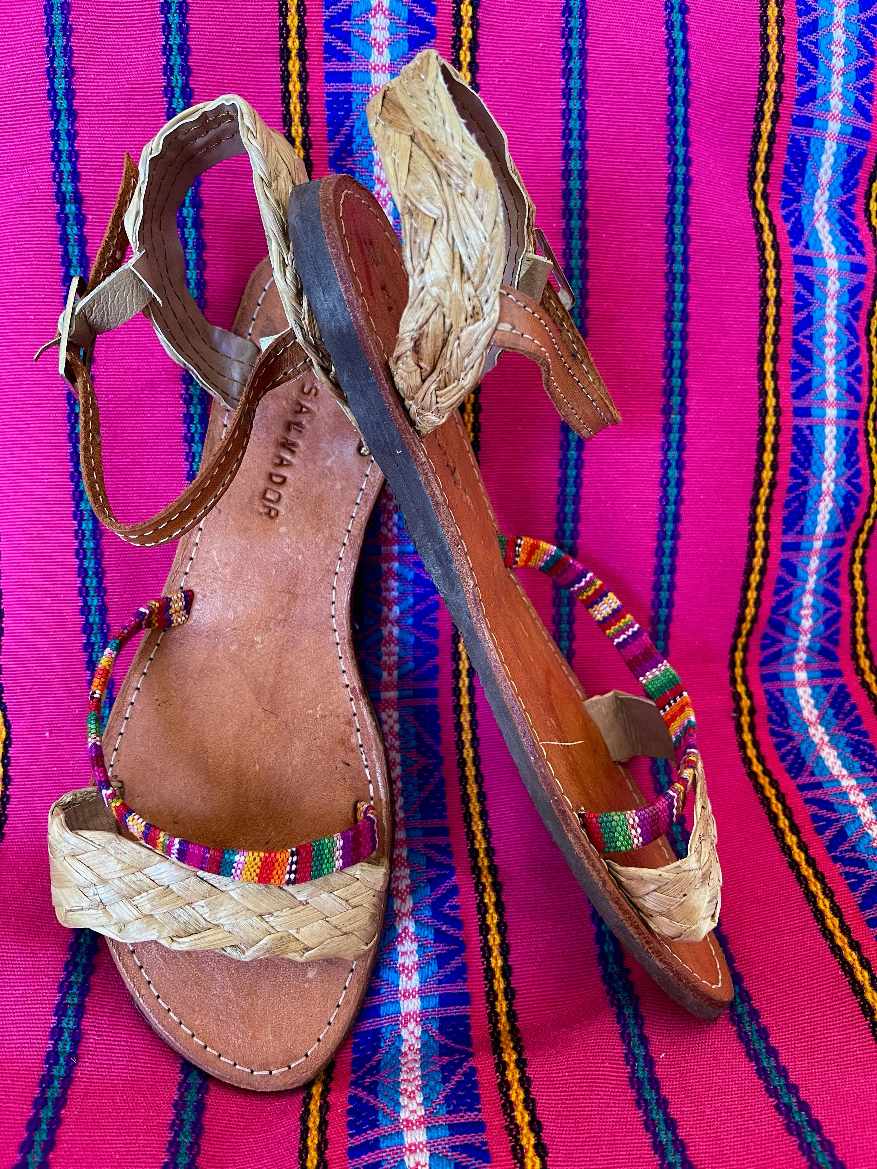 Colorful Jute Thick Strap Genuine Leather Sandal- Sandalias Multi Yute Colores de Cuero