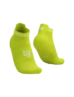Compressport Unisex's Pro Racing Socks v4.0 Run Low - Green Sheen/White