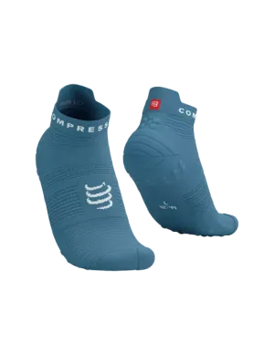 Compressport Unisex's Pro Racing Socks v4.0 Run Low - Niagara Blue/White