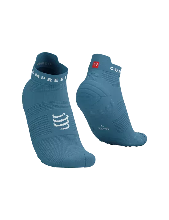 Compressport Unisex's Pro Racing Socks v4.0 Run Low - Niagara Blue/White