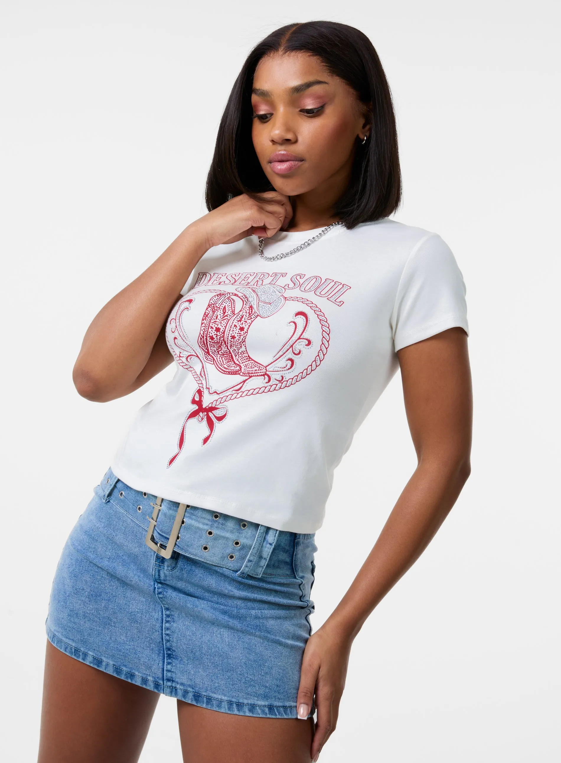 Cowboy Boot Embellished T-Shirt