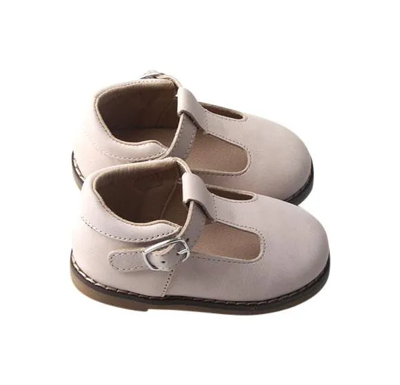 Cream - Classic T-Bar - US Size 5-10 - Hard Sole