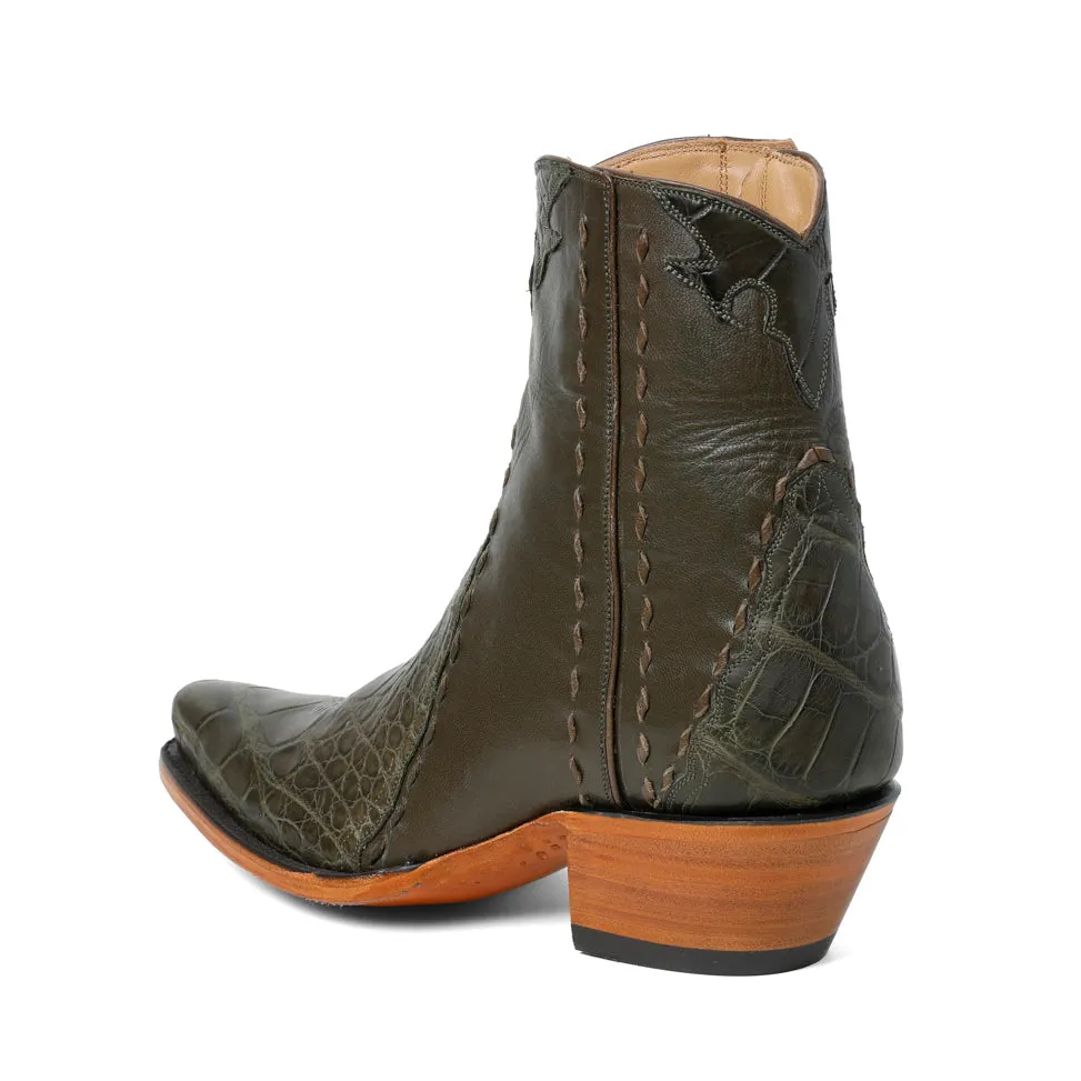 Crocodile Ankle Zipper- Loden