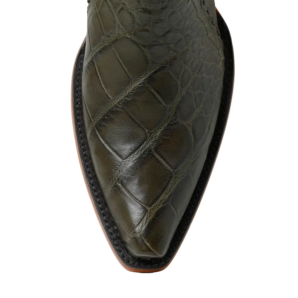 Crocodile Ankle Zipper- Loden