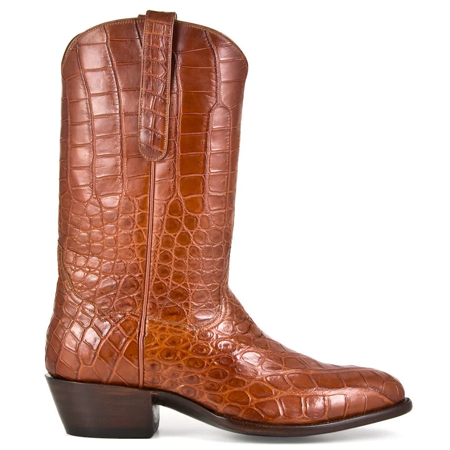 Crocodile Full 12" Round Toe - Cognac