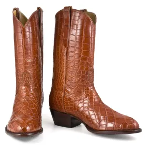 Crocodile Full 12" Round Toe - Cognac