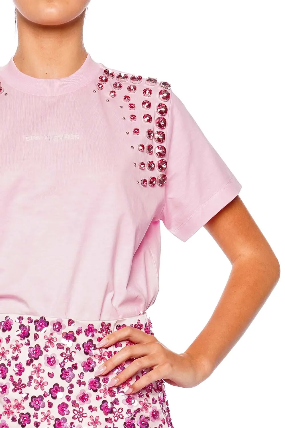 Crystal Embellished Cold Dye Tee