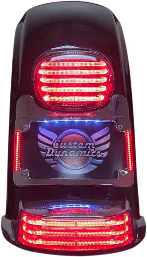 Custom Dynamics TS-ELIM-06BCM-C Turn Signal Eliminator with Tri-Radius Iluminated Plate Frame - Chrome