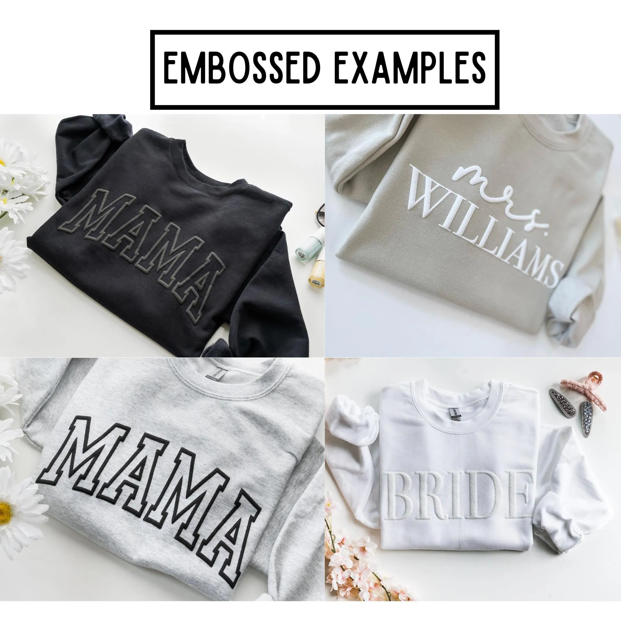 Custom Embossed Cheer Competition Mom Sweatshirt