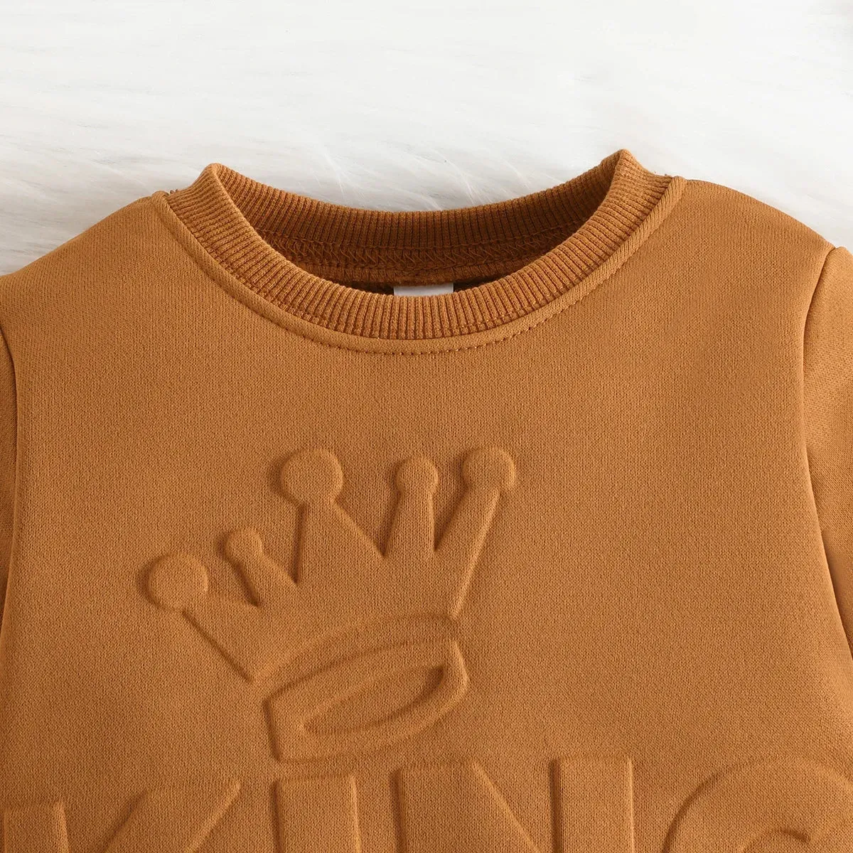 Cute King Letter Long Sleeve and Long Pants Blue Outfit for Baby Boys