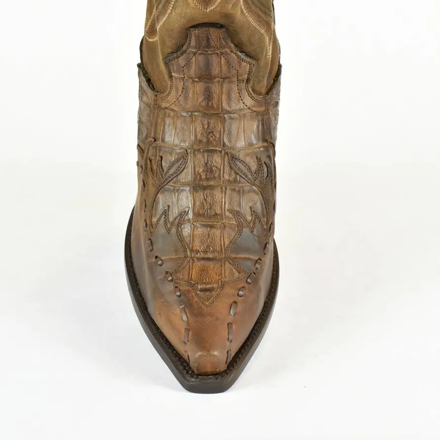 DAN POST MEN’S BROWN CAIMAN LEATHER COWBOY BOOT