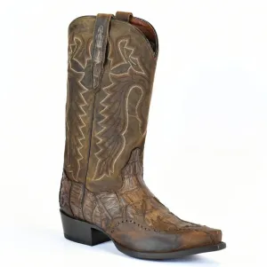DAN POST MEN’S BROWN CAIMAN LEATHER COWBOY BOOT