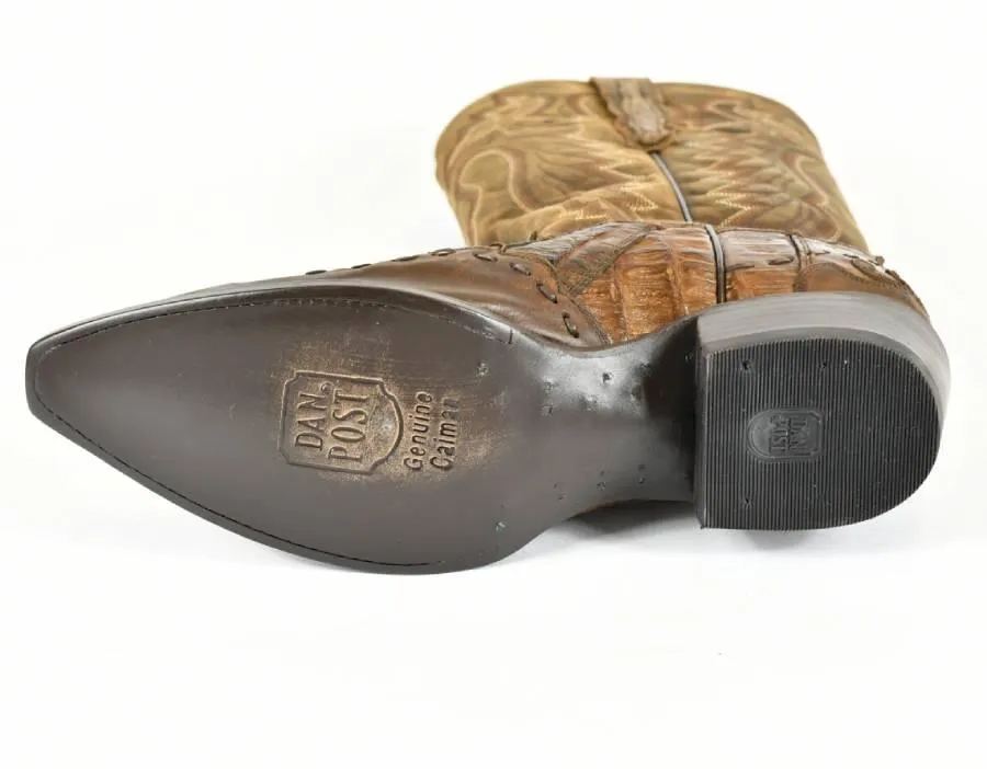 DAN POST MEN’S BROWN CAIMAN LEATHER COWBOY BOOT