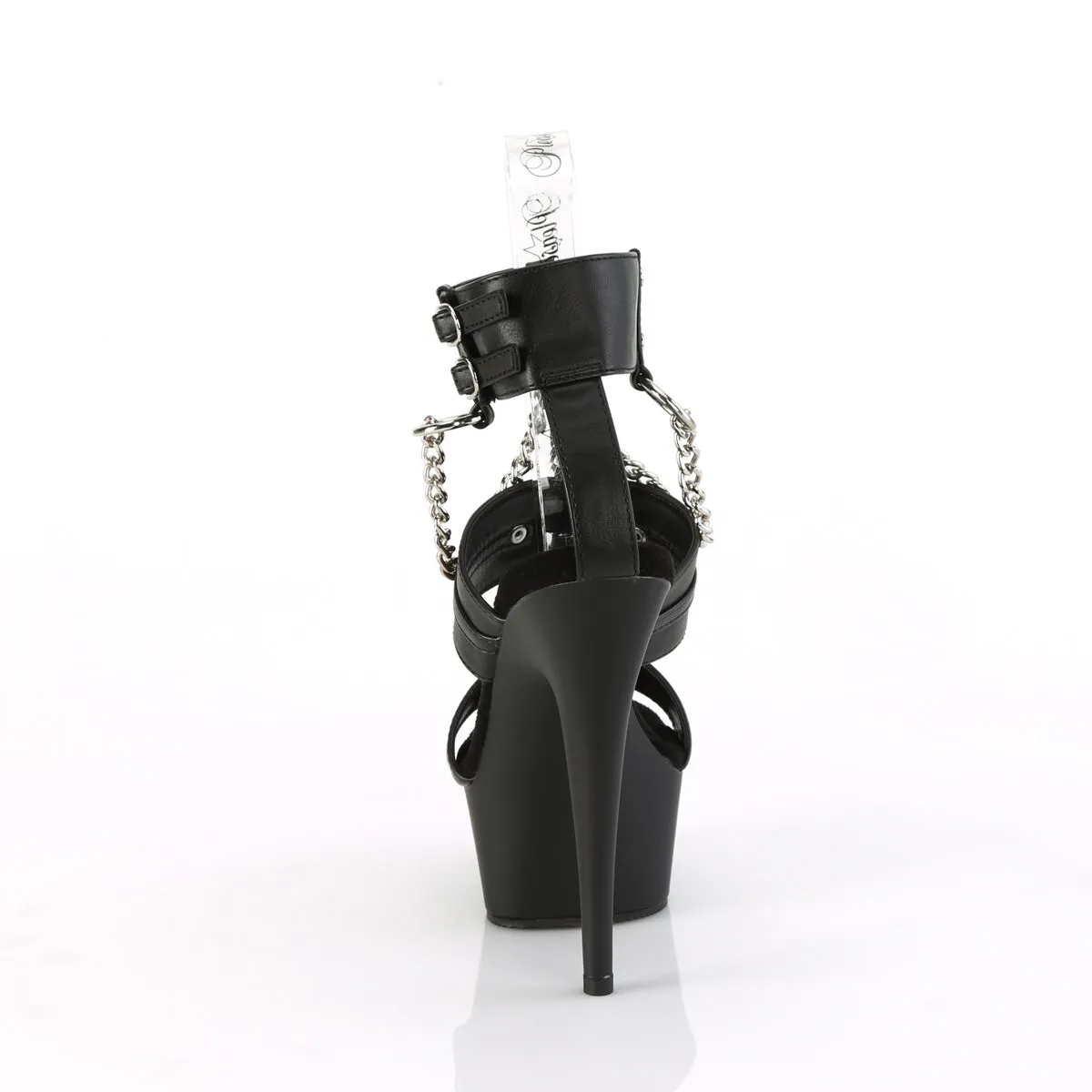 DELIGHT-661  Black Faux Leather/Black Matte