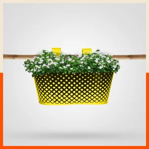 DIA Hanging Metal Pot Holders / Planters for Home / Balcony / Garden | Yellow