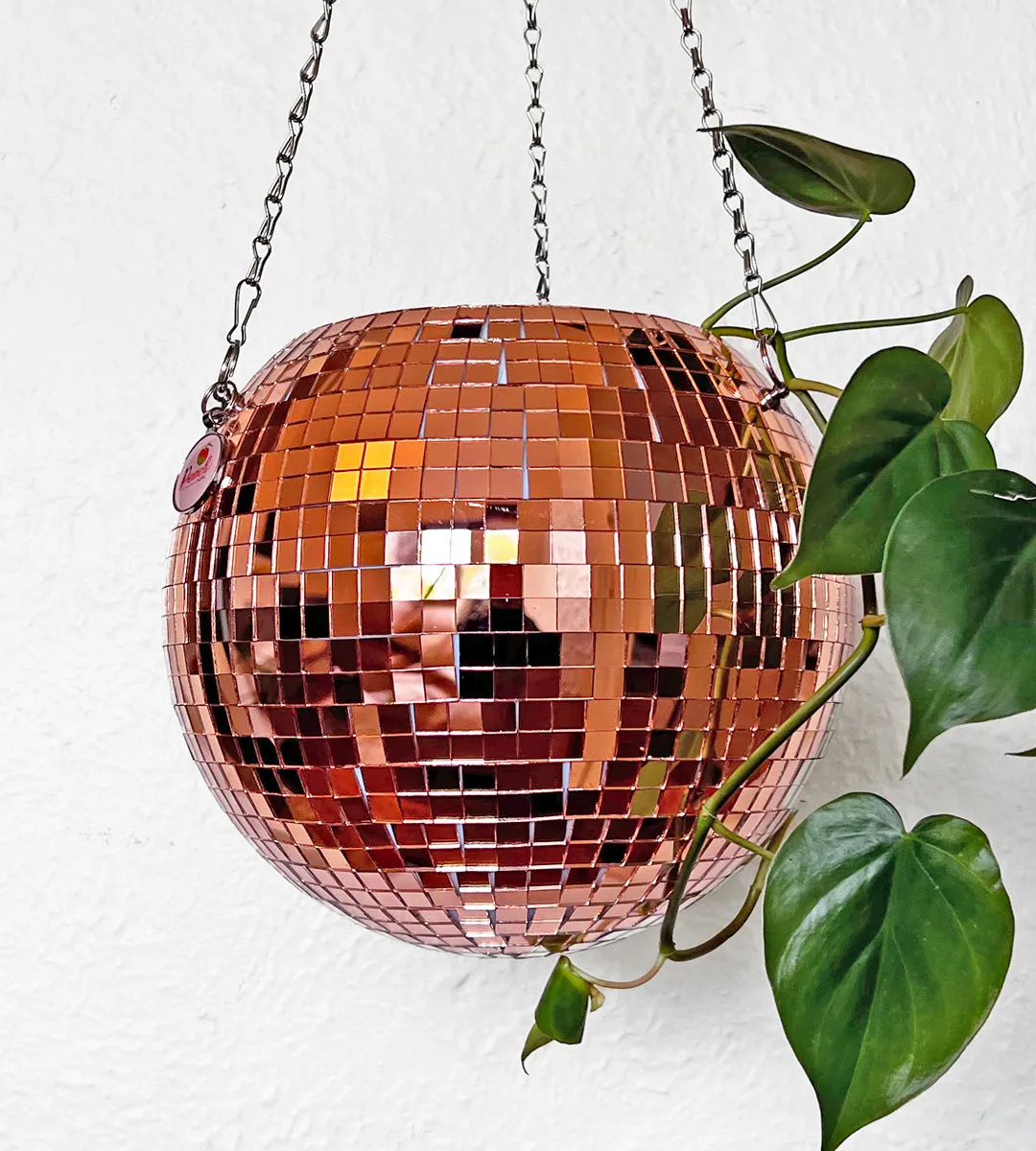 Disco Ball Hanging Plant Pot in Blush