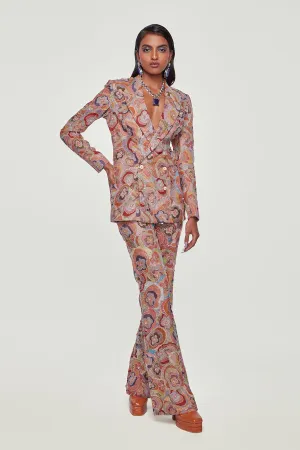 Divergence Rose Printed And Embellished Pantsuit