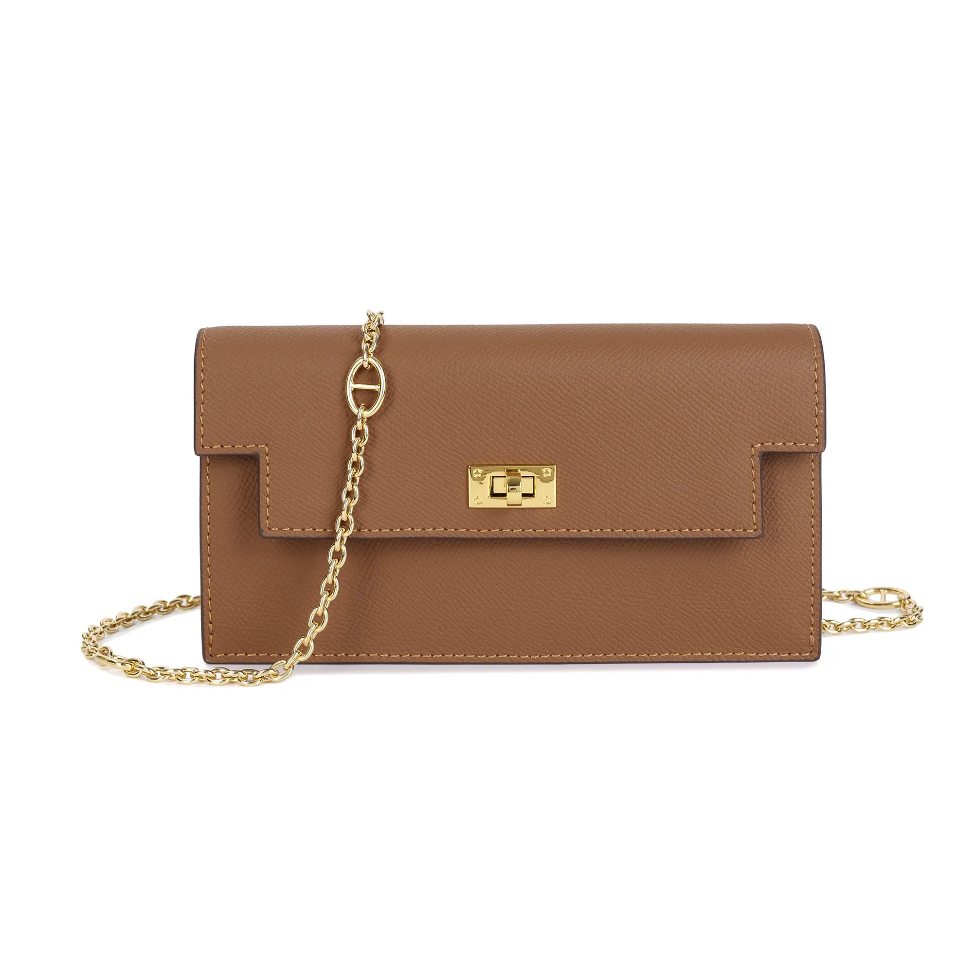 Elegant Leather Crossbody Wallet Clutch