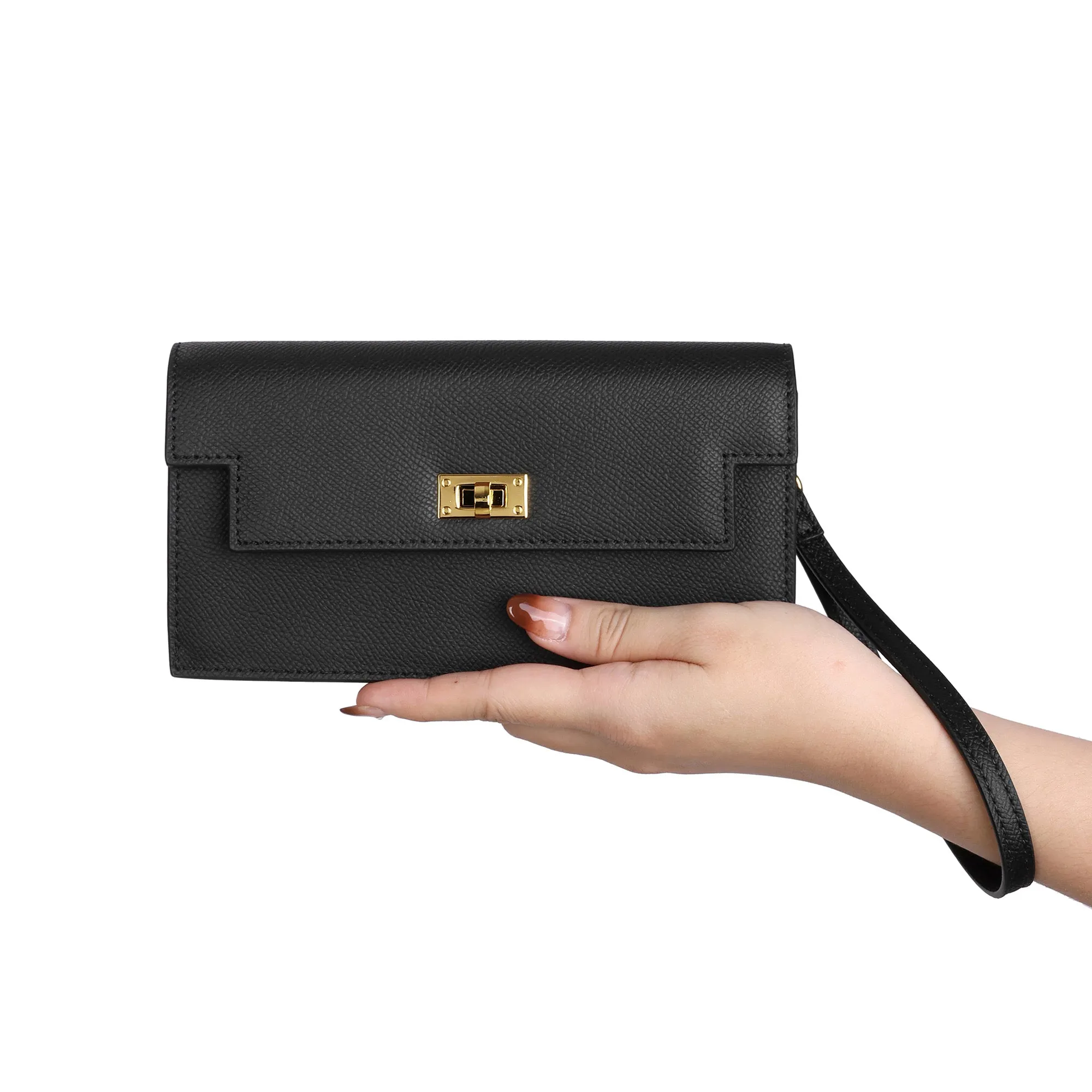 Elegant Leather Crossbody Wallet Clutch