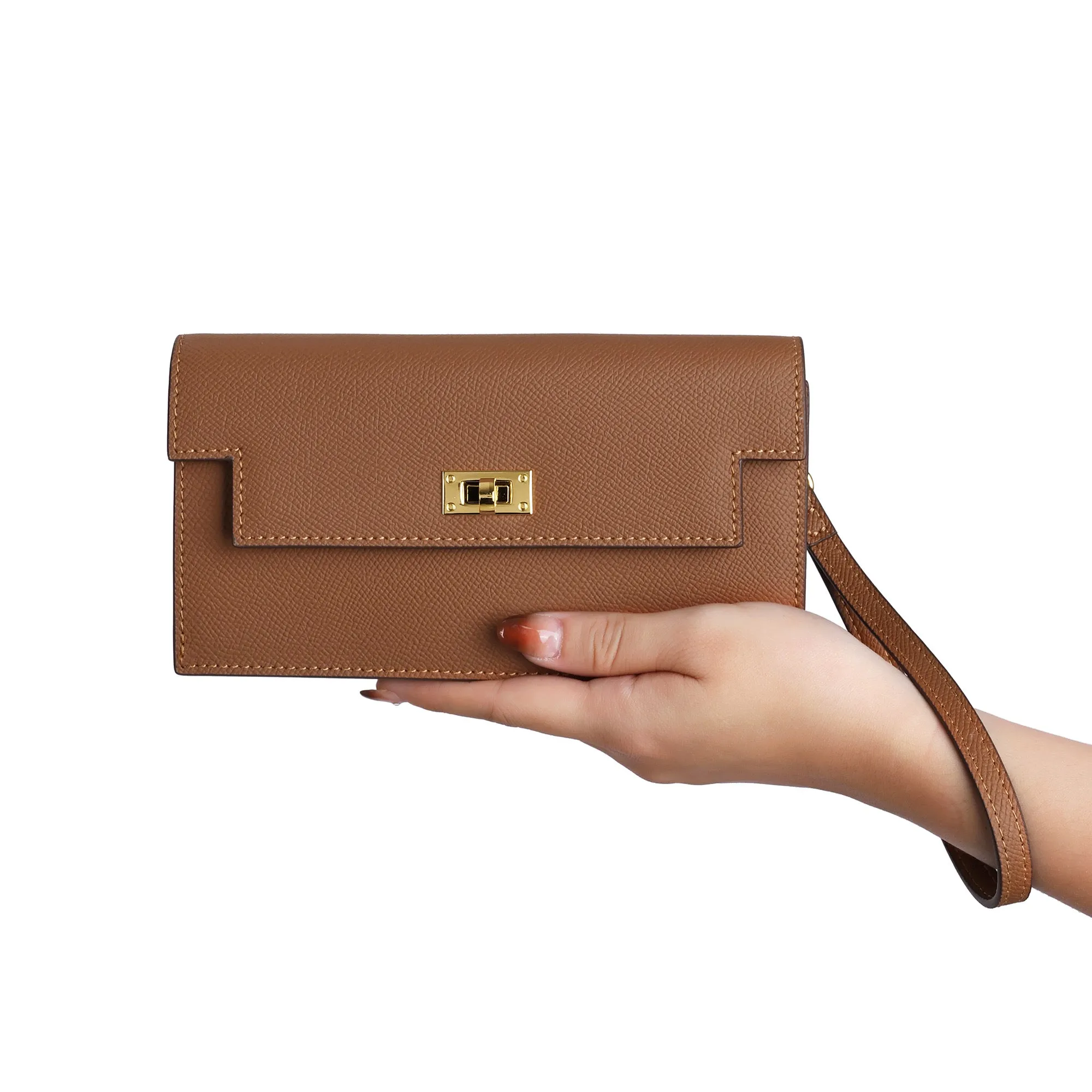 Elegant Leather Crossbody Wallet Clutch