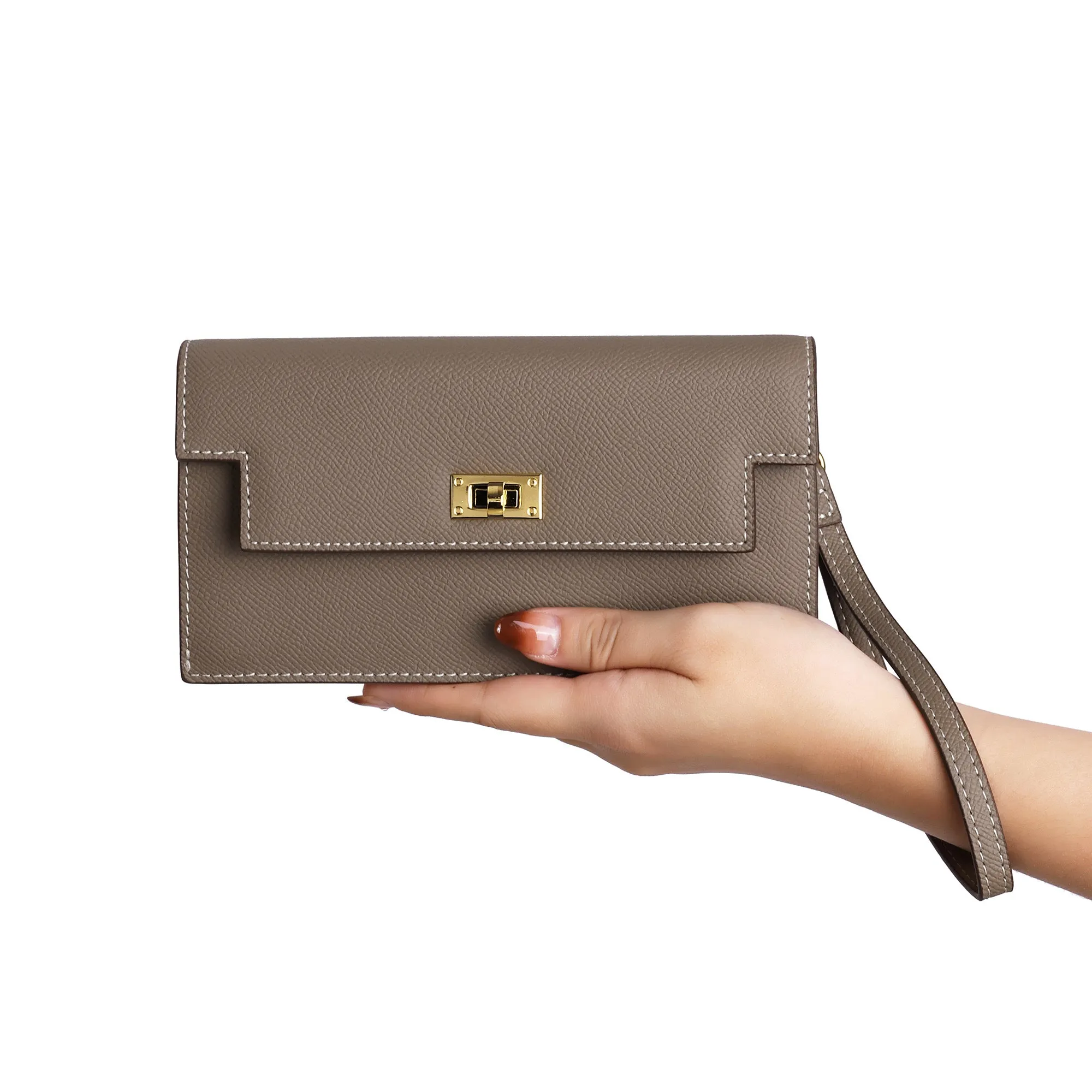 Elegant Leather Crossbody Wallet Clutch
