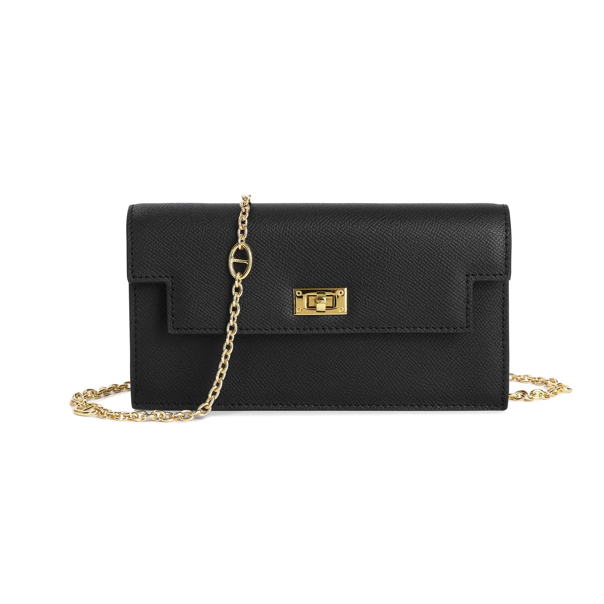 Elegant Leather Crossbody Wallet Clutch
