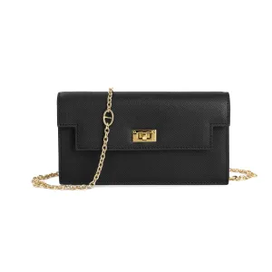 Elegant Leather Crossbody Wallet Clutch