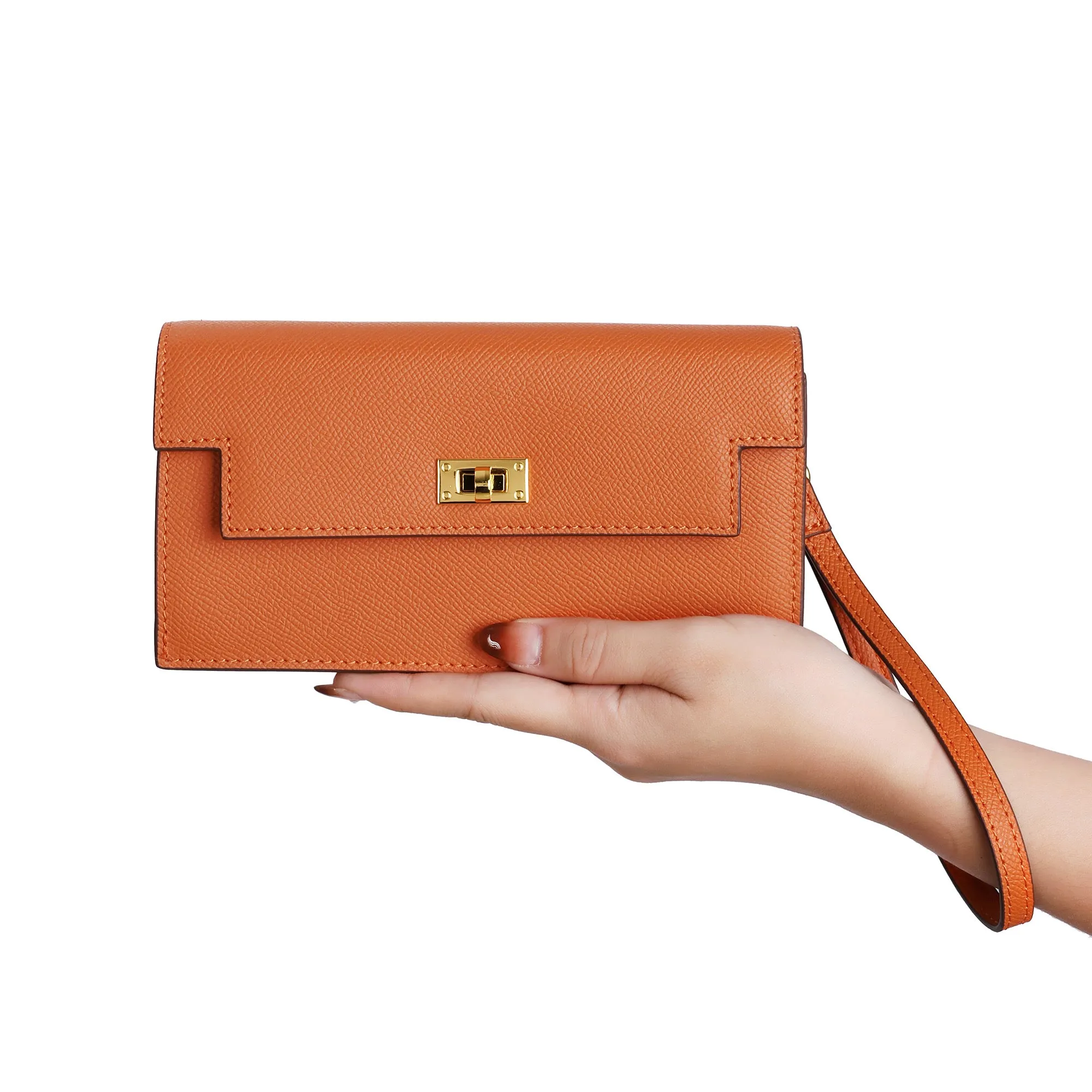 Elegant Leather Crossbody Wallet Clutch