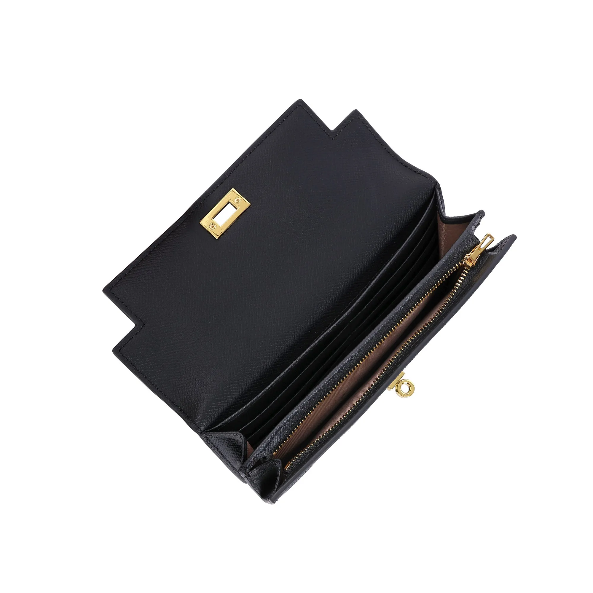 Elegant Leather Crossbody Wallet Clutch