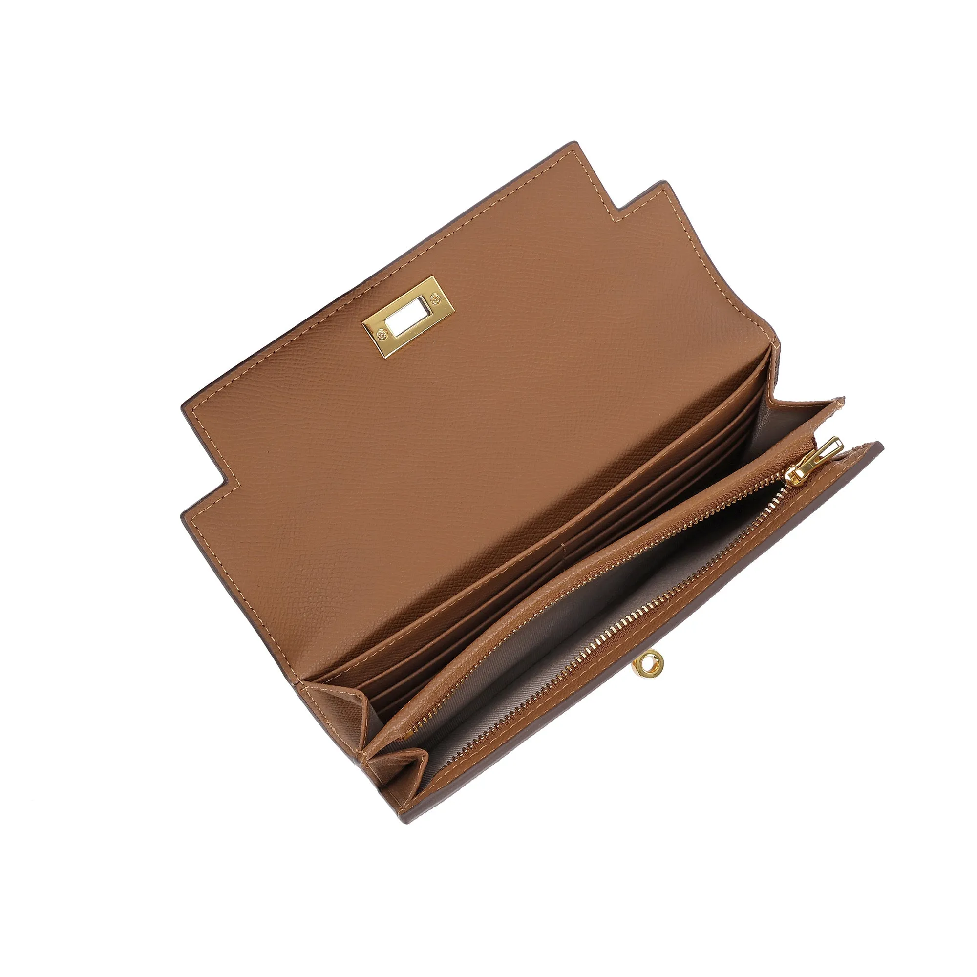 Elegant Leather Crossbody Wallet Clutch