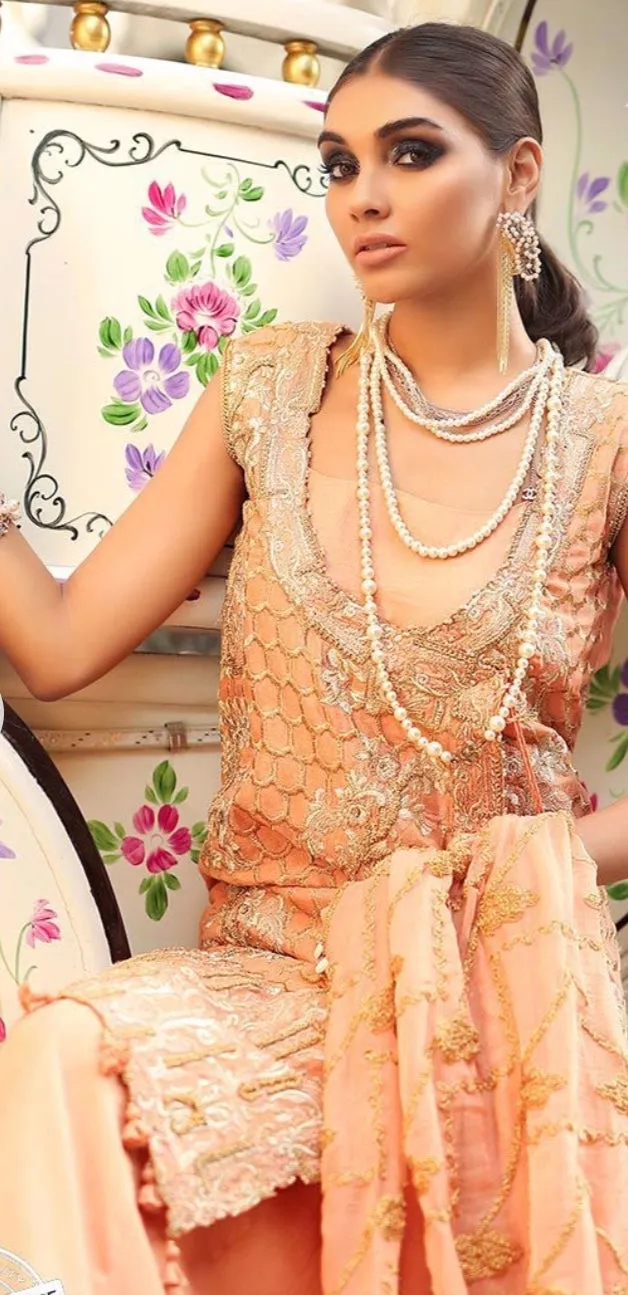 Embellished Pakistani formal dress for wedding # P2642