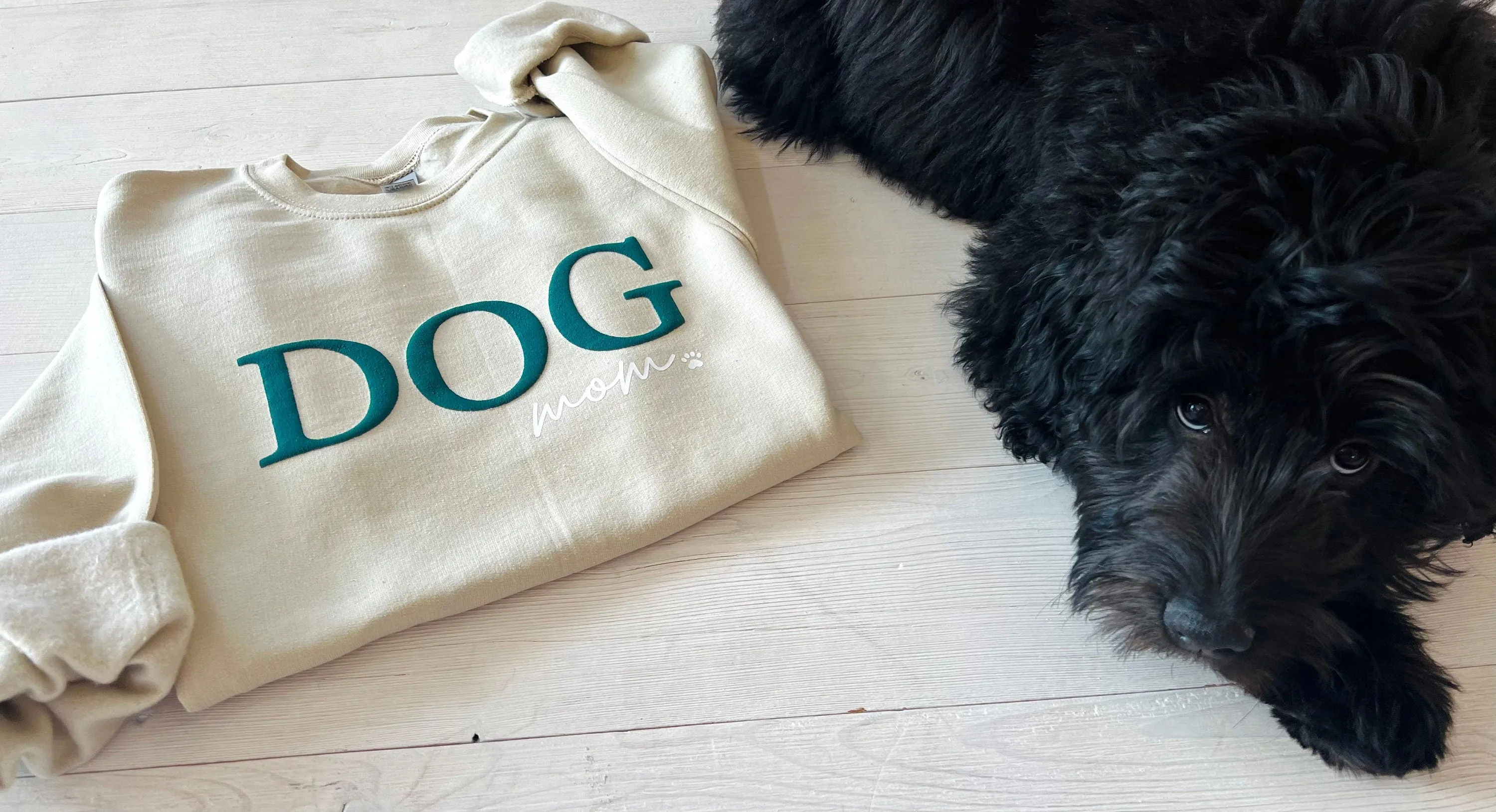 Embossed Dog Mom Sweatshirt