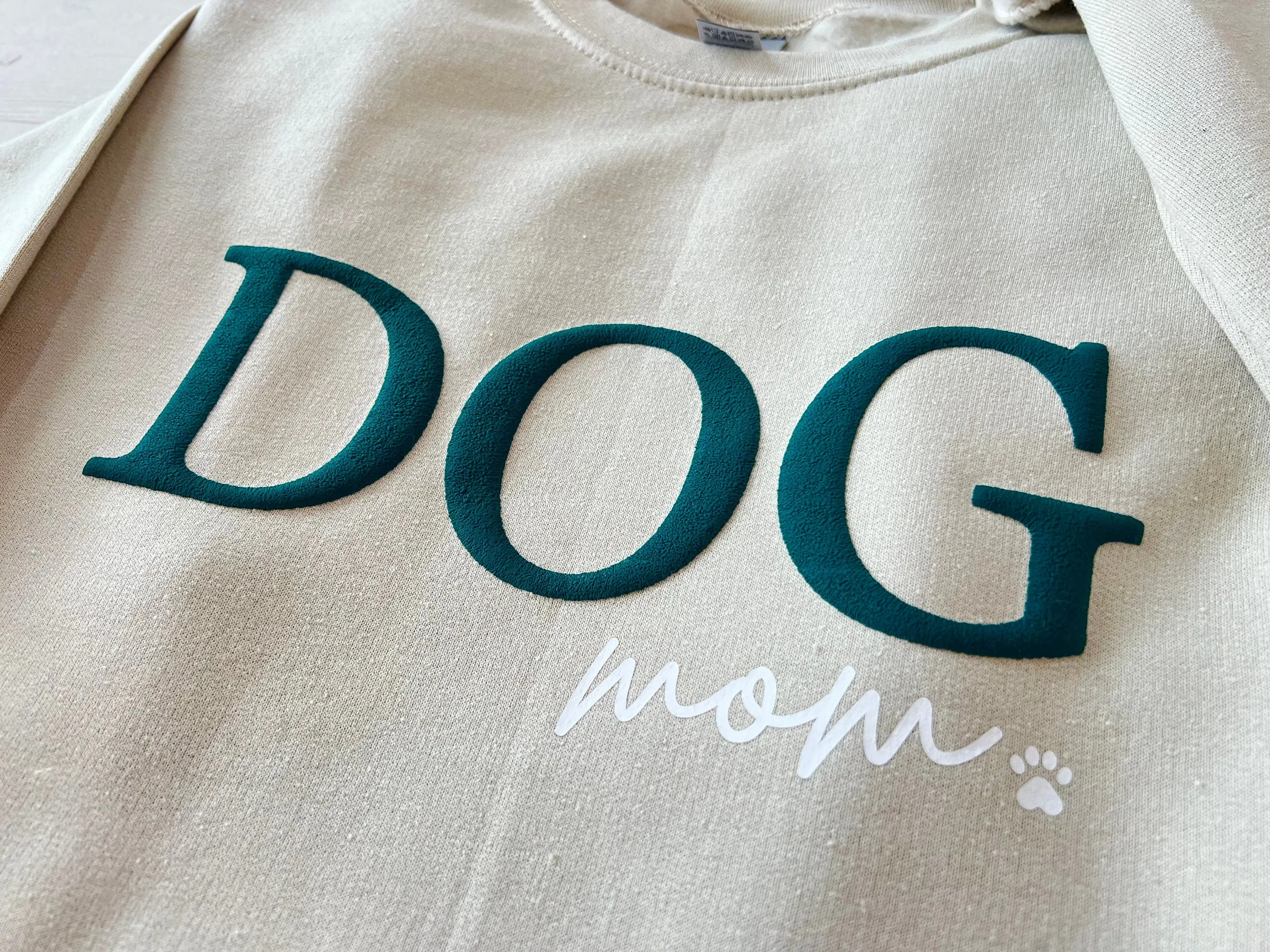 Embossed Dog Mom Sweatshirt