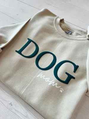 Embossed Dog Mom Sweatshirt