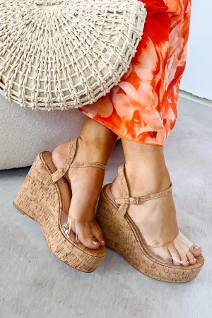 Endless Sunshine Platform Wedge Sandals (Clear/Cork)