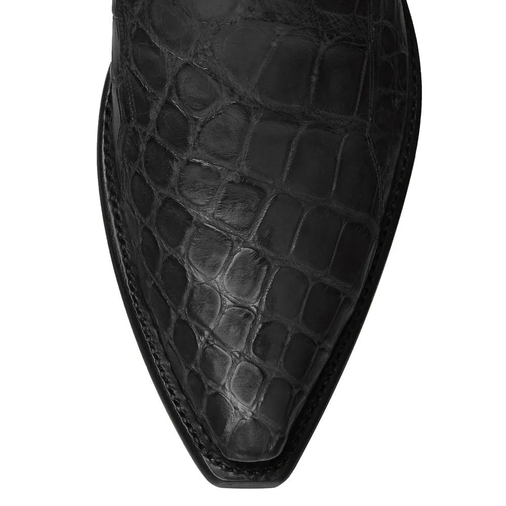 Fancy Crocodile with Nubuck 14" Black