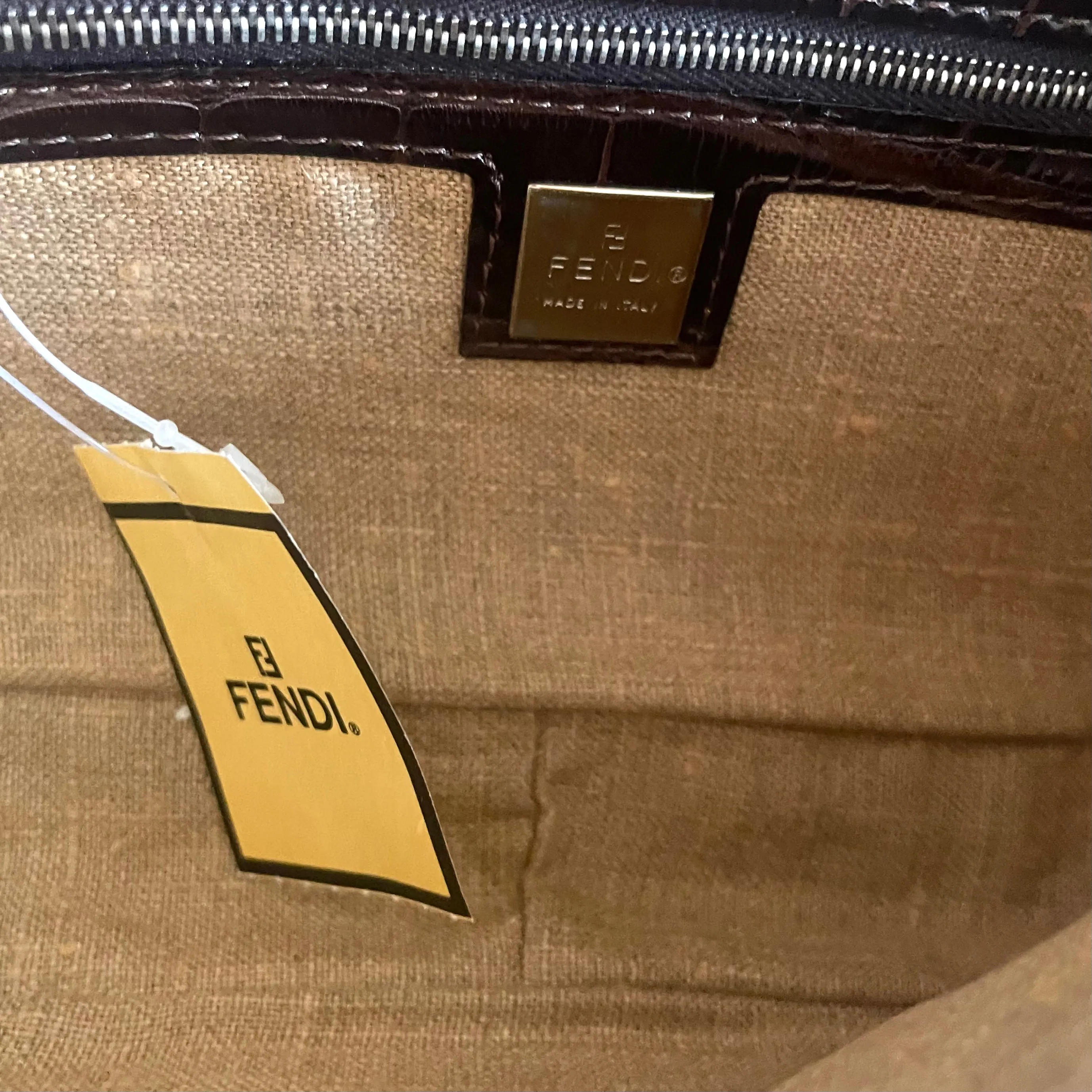 Fendi Mother Of Pearl Embellished Baguette