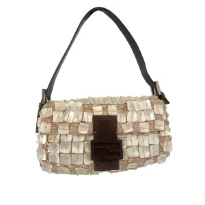 Fendi Mother Of Pearl Embellished Baguette