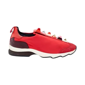 Fendi Shoes, Red Neoprene Calfskin Studded Sneakers (size 35)