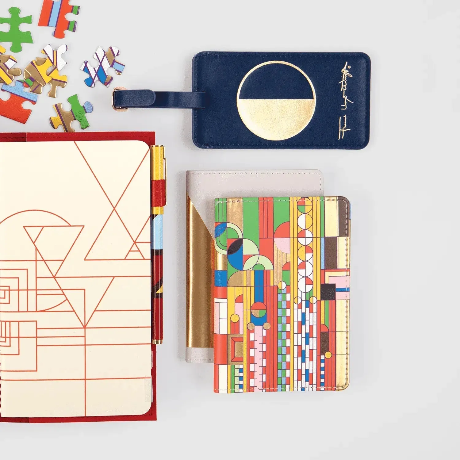 Frank Lloyd Wright Geometry Luggage Tag