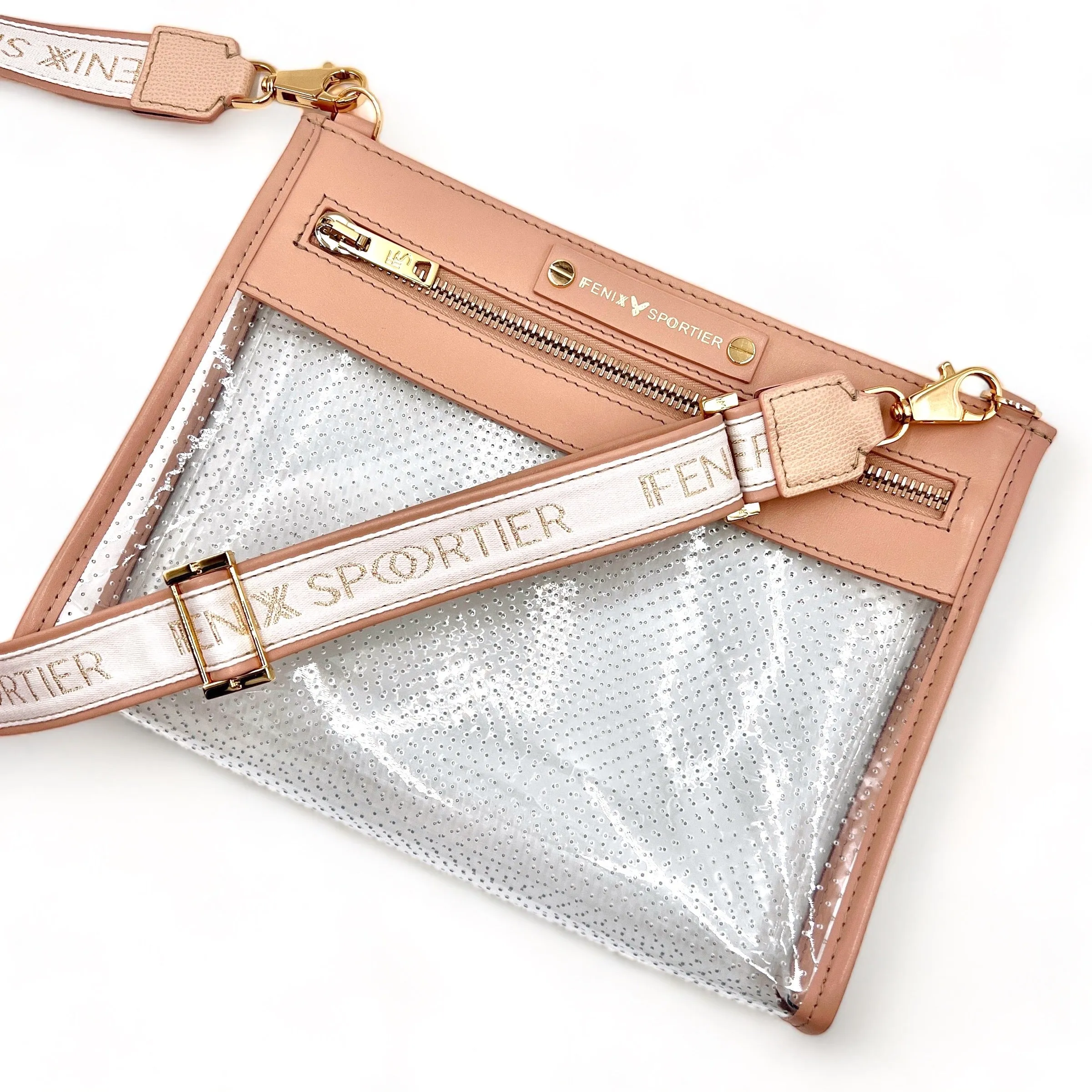Front Row Bag - Blush Leather / Clear PVC / Gold Hardware