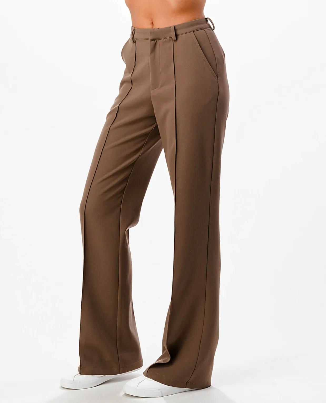 FRONT SEAM WIDE LEG PANTS