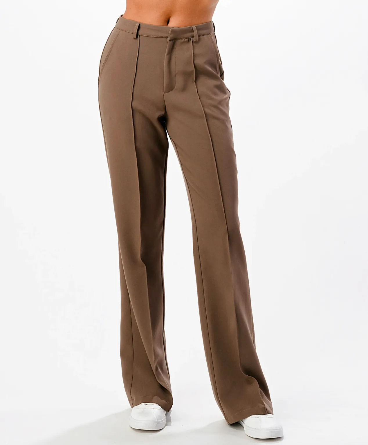 FRONT SEAM WIDE LEG PANTS