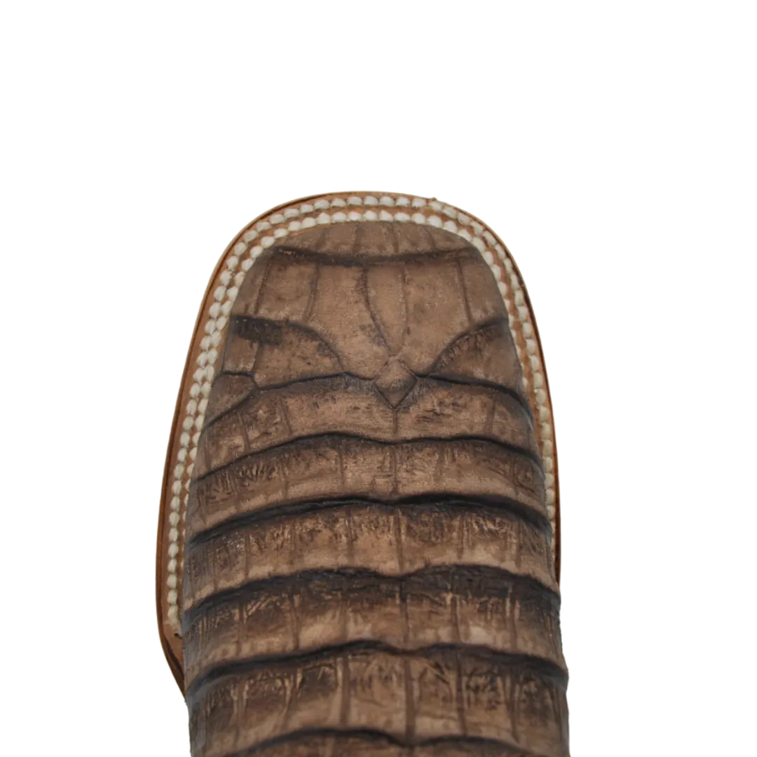 Gavel Kid's Caiman Belly Print Brown Boot