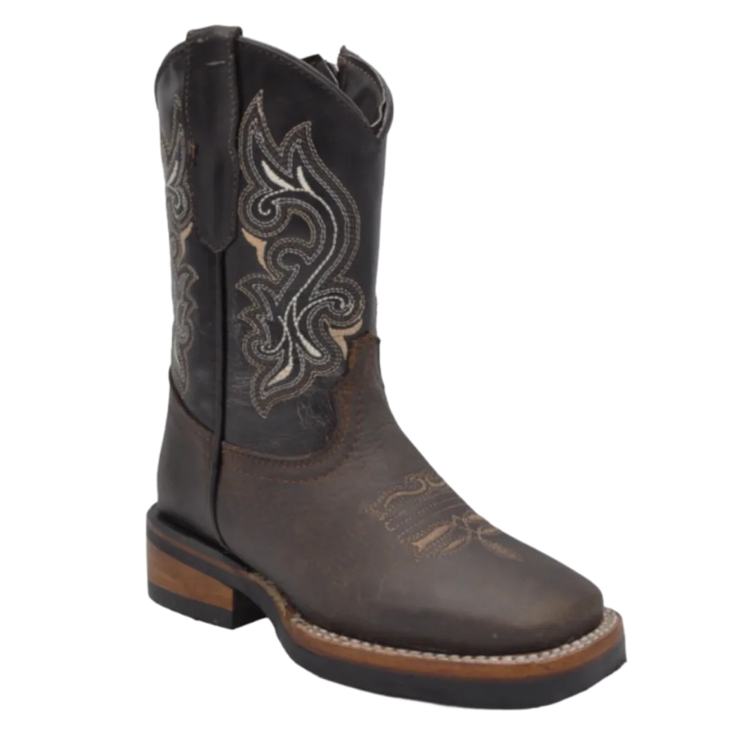 Gavel Kid's Leather Crazy Chocolate Boot