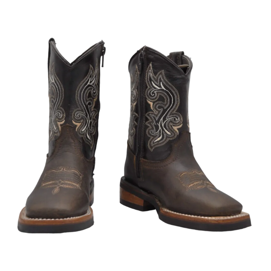 Gavel Kid's Leather Crazy Chocolate Boot