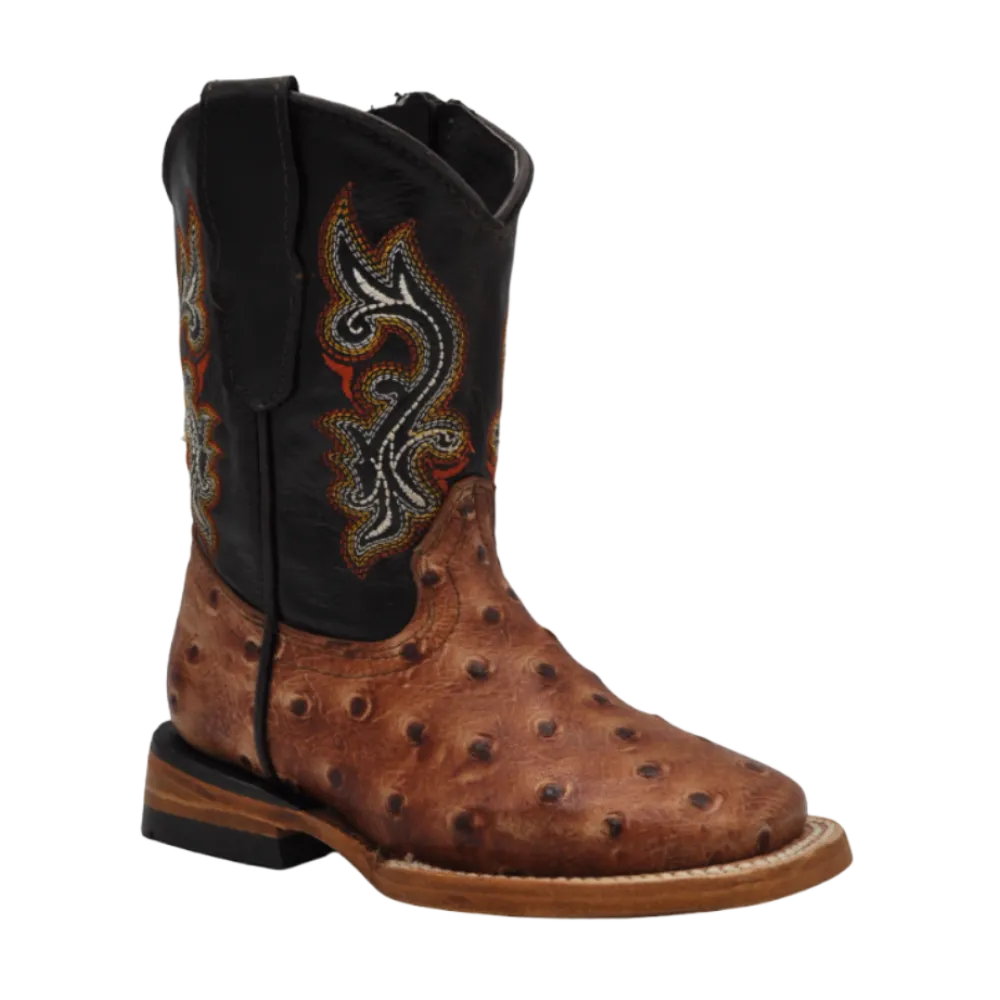 Gavel Kid's Ostrich Print Shedron Boot