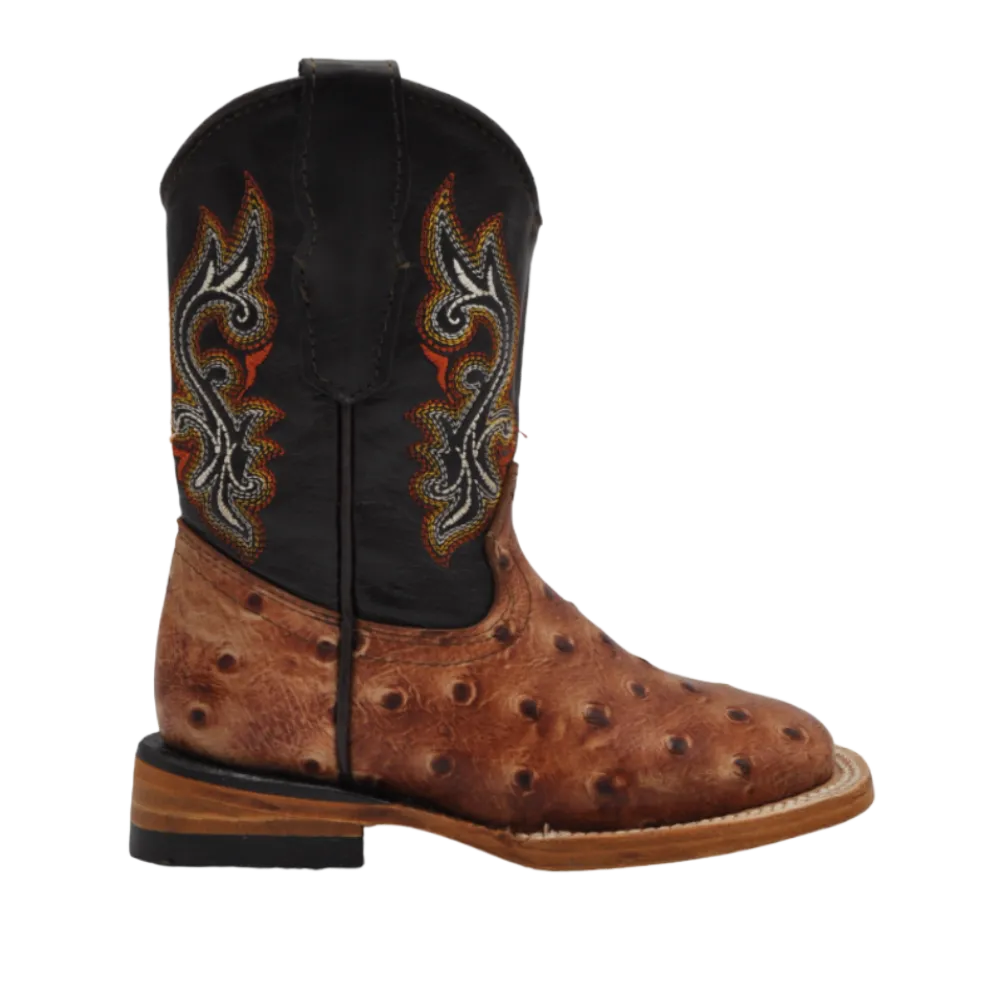 Gavel Kid's Ostrich Print Shedron Boot