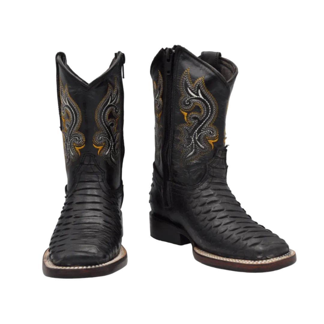 Gavel Kid's Python Print Black Boot