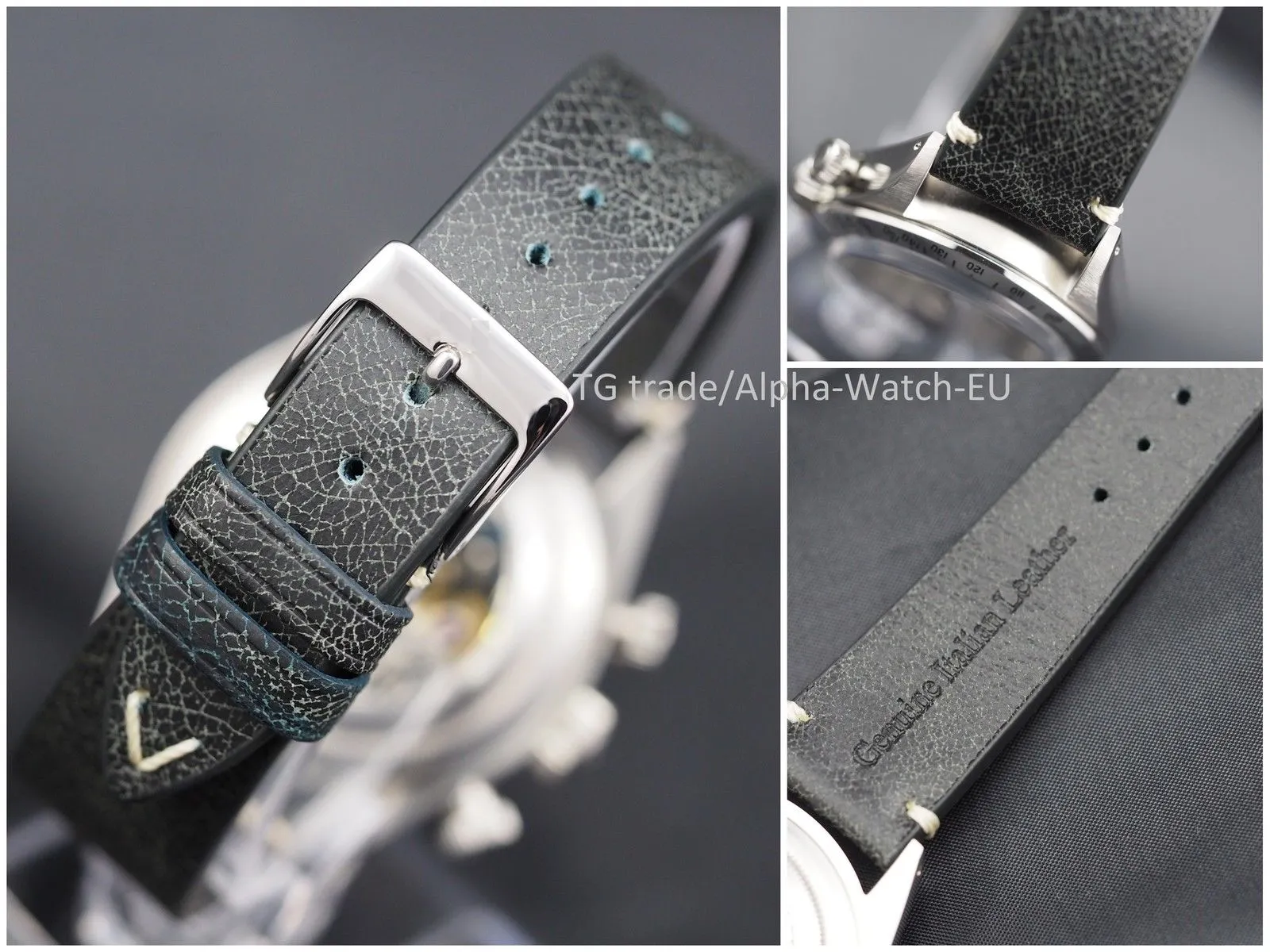Genuine Italian leather watch strap 20mm